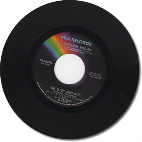 Elton John Philadelphia Freedom US 7" vinyl single (7 inch record / 45
