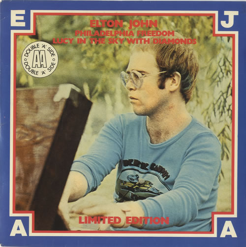 Elton John Philadelphia Freedom UK 7" vinyl single (7 inch record / 45