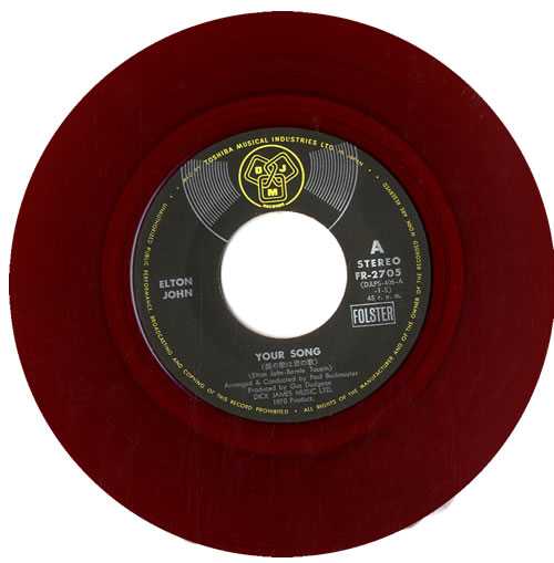 Elton John Your Song - red vinyl Japanese 7