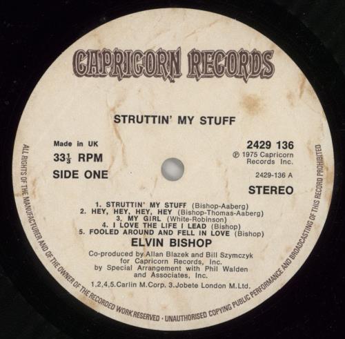 Elvin Bishop Struttin' My Stuff vinyl LP album (LP record) UK EBPLPST605106
