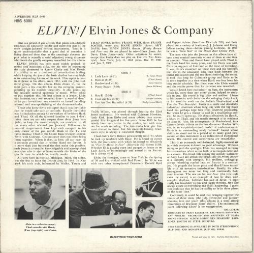 Elvin Jones Elvin! vinyl LP album (LP record) Italian EJOLPEL693741