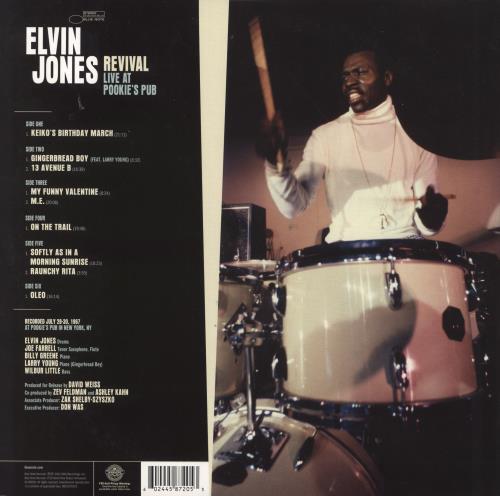 Elvin Jones Revival (Live At Pookie's Pub) 3-LP vinyl record set (Triple LP Album) US EJO3LRE807586