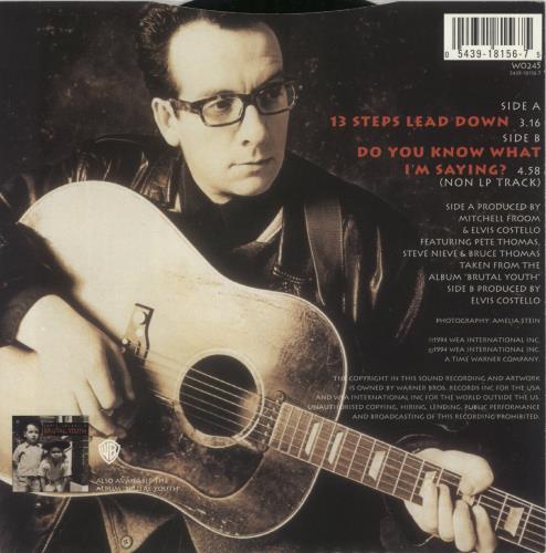 Elvis Costello 13 Steps Lead Down 7" vinyl single (7 inch record / 45) UK COS07ST872952