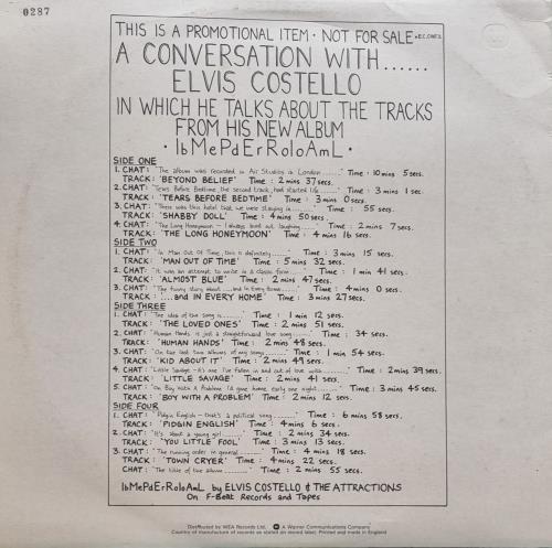 Elvis Costello A Conversation With Elvis Costello - Autographed 2-LP vinyl record set (Double LP Album) UK COS2LAC351447