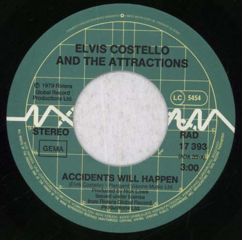 Elvis Costello Accidents Will Happen 7" vinyl single (7 inch record / 45) German COS07AC137059
