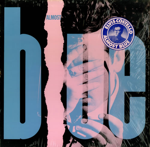 Elvis Costello Almost Blue + Cover Sticker vinyl LP album (LP record) US COSLPAL443428