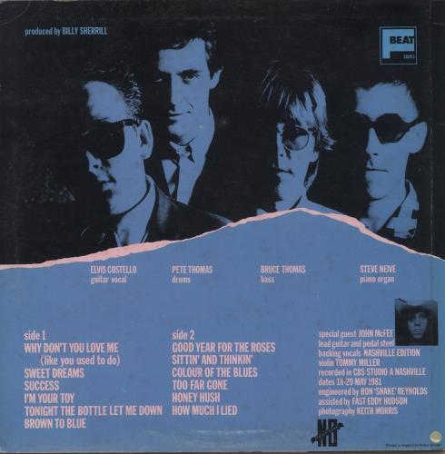 Elvis Costello Almost Blue - B/P - Stickered vinyl LP album (LP record) UK COSLPAL530155