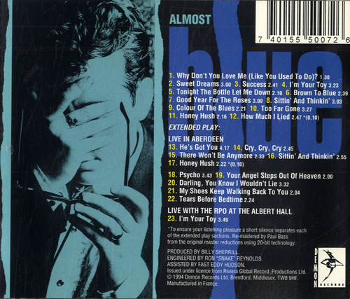 Elvis Costello Almost Blue CD album (CDLP) UK COSCDAL561511