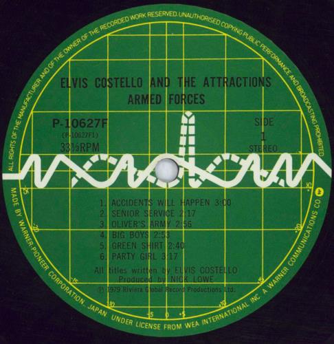 Elvis Costello Armed Forces + 7" vinyl LP album (LP record) Japanese COSLPAR266236