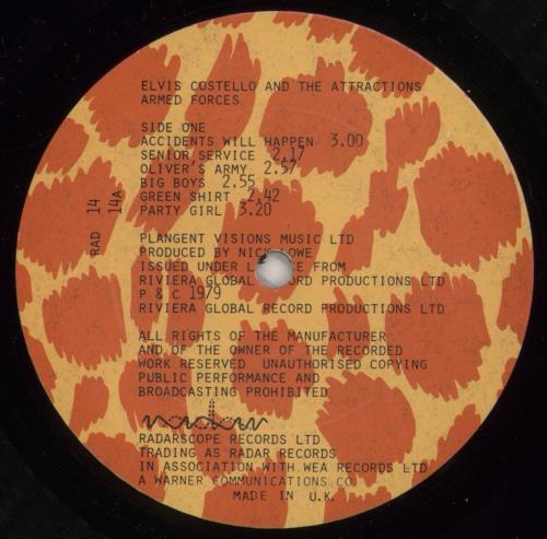 Elvis Costello Armed Forces - 1st + 7" vinyl LP album (LP record) UK COSLPAR256629