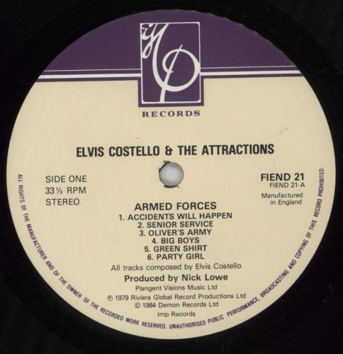 Elvis Costello Armed Forces vinyl LP album (LP record) UK COSLPAR528930