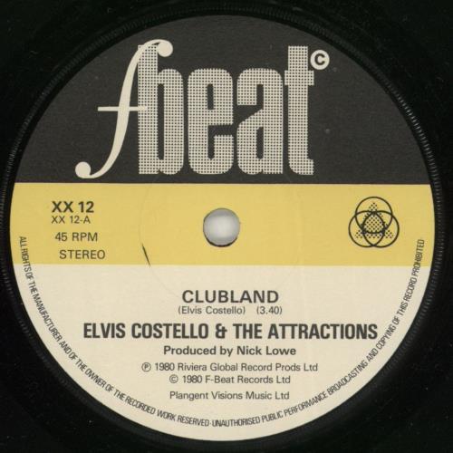 Elvis Costello Clubland 7" vinyl single (7 inch record / 45) UK COS07CL42566