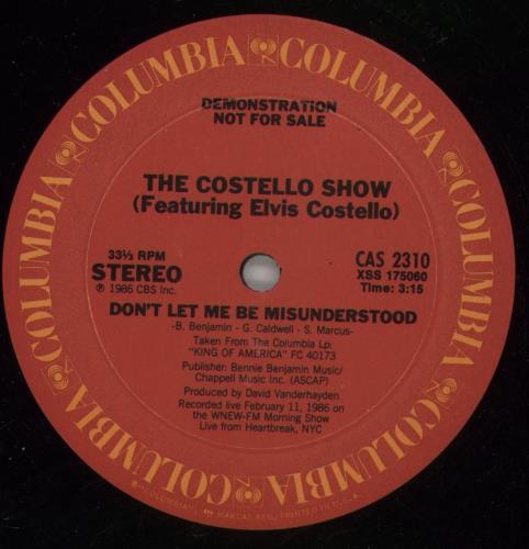 Elvis Costello Don't Let Me Be Misunderstood 12" vinyl single (12 inch record / Maxi-single) US COS12DO69311