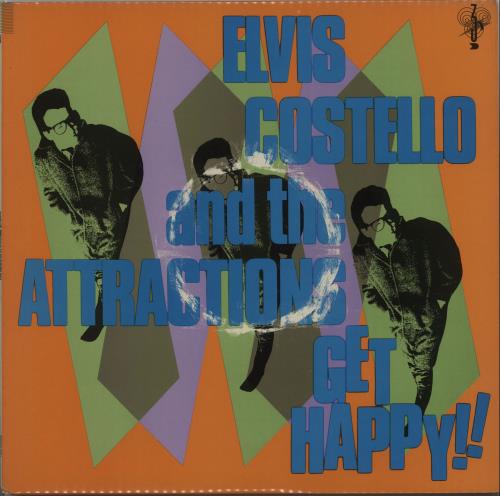 Elvis Costello Get Happy + Poster vinyl LP album (LP record) UK COSLPGE664522