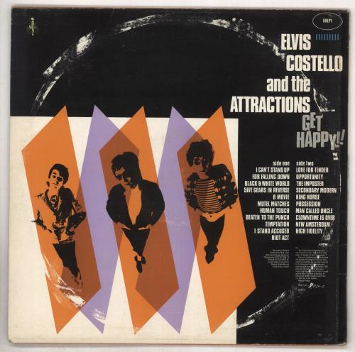 Elvis Costello Get Happy - Sticker - EX vinyl LP album (LP record) UK COSLPGE738192