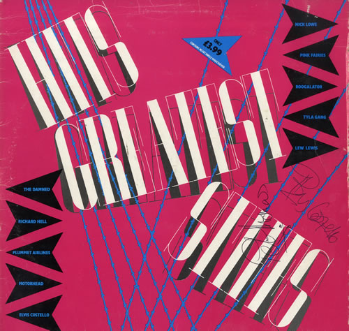 Elvis Costello Hits Greatest Stiffs - Autographed vinyl LP album (LP record) UK COSLPHI564255