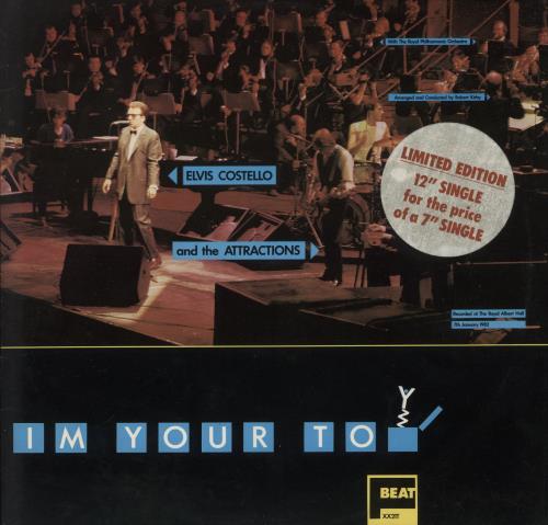 Elvis Costello I'm Your Toy - Sticker 12" vinyl single (12 inch record / Maxi-single) UK COS12IM880726