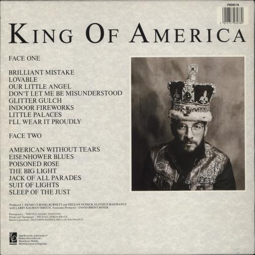 Elvis Costello King Of America vinyl LP album (LP record) UK COSLPKI461422