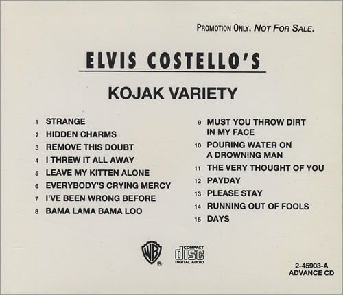Elvis Costello Kojak Variety CD album (CDLP) US COSCDKO50125