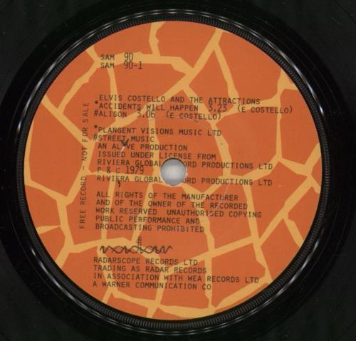 Elvis Costello Live At Hollywood High EP 7" vinyl single (7 inch record / 45) UK COS07LI340978