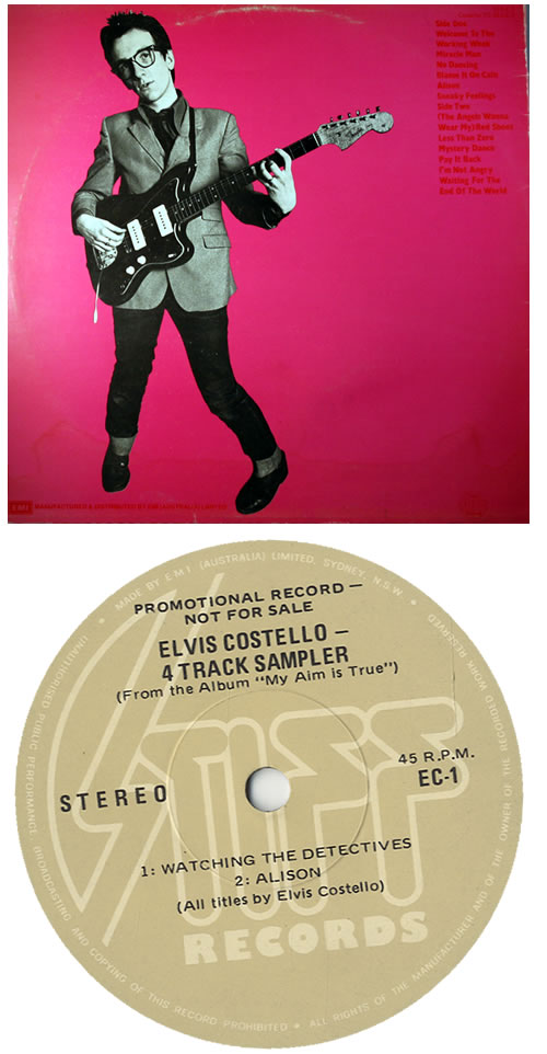 Elvis Costello My Aim Is True - 4 Track Sampler 12" vinyl single (12 inch record / Maxi-single) Australian COS12MY564762