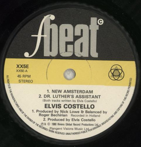 Elvis Costello New Amsterdam EP 7" vinyl single (7 inch record / 45) UK COS07NE42582