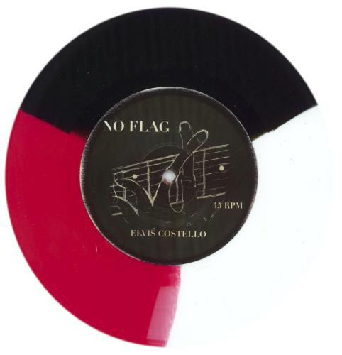 Elvis Costello No Flag / I Wish It Would Rain - Tri-Colour Vinyl 7" vinyl single (7 inch record / 45) US COS07NO864428