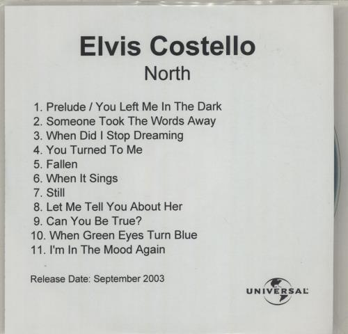 Elvis Costello North CD-R acetate UK COSCRNO686247