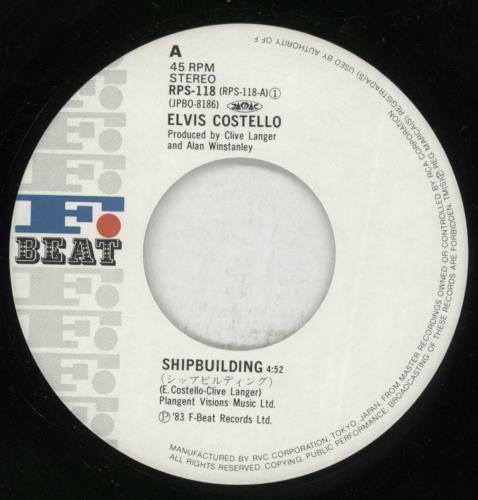 Elvis Costello Shipbuilding 7" vinyl single (7 inch record / 45) Japanese COS07SH606267
