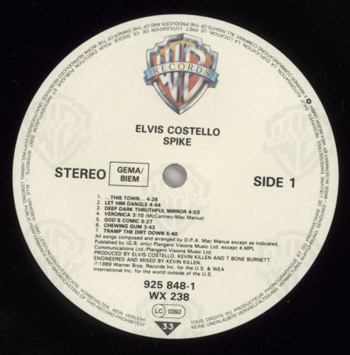 Elvis Costello Spike - Not For Resale sticker vinyl LP album (LP record) UK COSLPSP804572