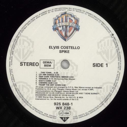 Elvis Costello Spike vinyl LP album (LP record) UK COSLPSP397851