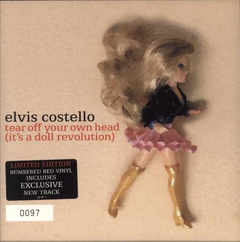 Elvis Costello Tear Off Your Own Head (It's A Doll Revolution) - Red Vinyl + Numbered 7" vinyl single (7 inch record / 45) UK COS07TE212013