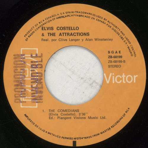 Elvis Costello The Only Flame In Town - La Unica Llama En La Ciudad - Promo Stamped 7" vinyl single (7 inch record / 45) Spanish COS07TH864464