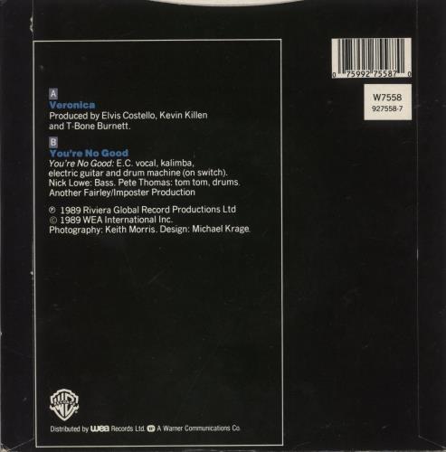 Elvis Costello Veronica 7" vinyl single (7 inch record / 45) UK COS07VE63188