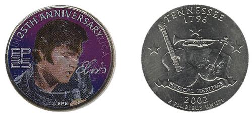Elvis Presley 25th Anniversary Tennessee State Quarter Tribute - EP25 memorabilia UK ELVMMTH418126