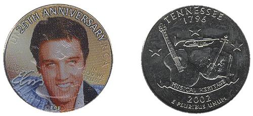 Elvis Presley 25th Anniversary Tennessee State Quarter Tribute memorabilia UK ELVMMTH418125