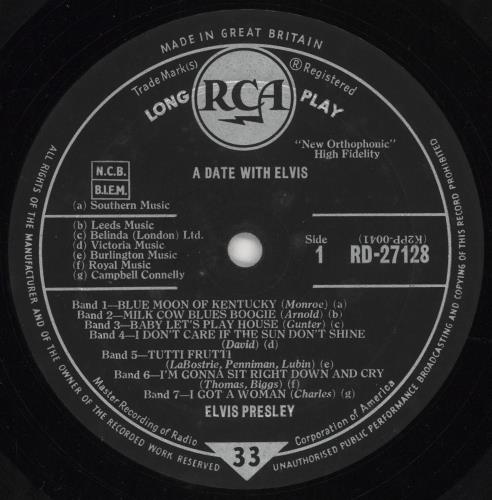 Elvis Presley A Date With Elvis - 1st - EX vinyl LP album (LP record) UK ELVLPAD730006