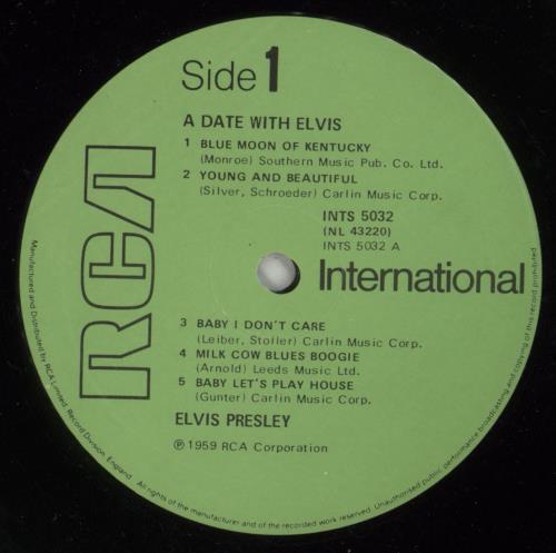 Elvis Presley A Date With Elvis vinyl LP album (LP record) UK ELVLPAD240203