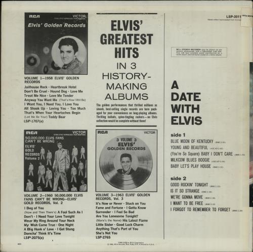 Elvis Presley A Date With Elvis vinyl LP album (LP record) US ELVLPAD644268