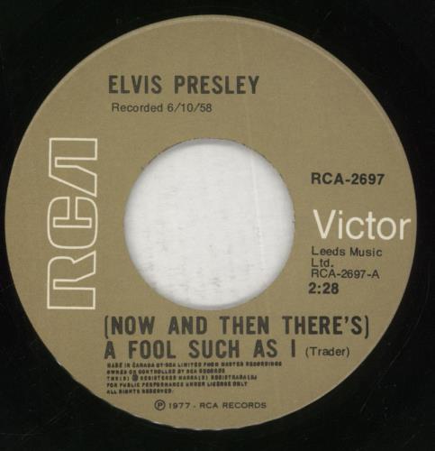 Elvis Presley A Fool Such As I - Wide 7" vinyl single (7 inch record / 45) Canadian ELV07AF863042