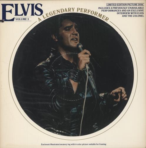 Elvis Presley A Legendary Performer Volume 3 picture disc LP (vinyl picture disc album) US ELVPDAL239200