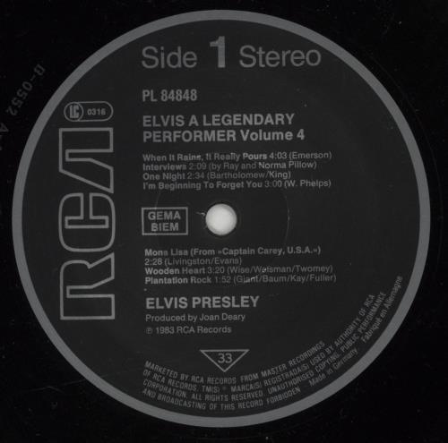 Elvis Presley A Legendary Performer Volume 4 vinyl LP album (LP record) UK ELVLPAL294235