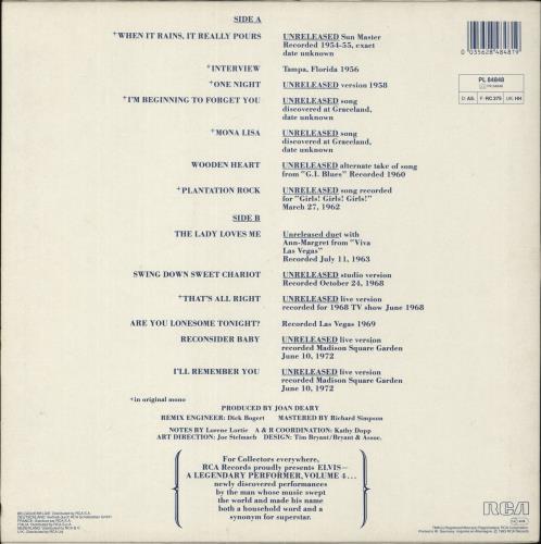 Elvis Presley A Legendary Performer Volume 4 vinyl LP album (LP record) UK ELVLPAL294235