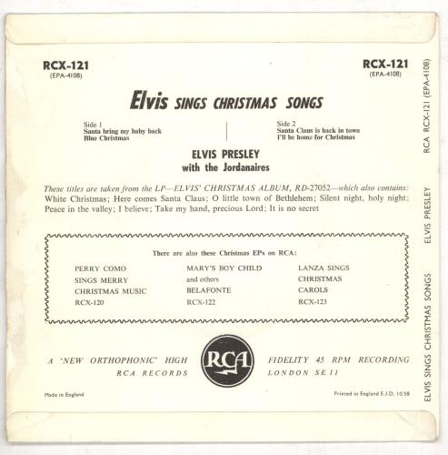 Elvis Presley A Merry Christmas EP - 10/58 - VG 7" vinyl single (7 inch record / 45) UK ELV07AM739196