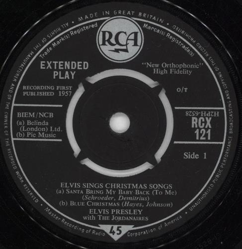 Elvis Presley A Merry Christmas EP - 12/58 - VG 7" vinyl single (7 inch record / 45) UK ELV07AM471967
