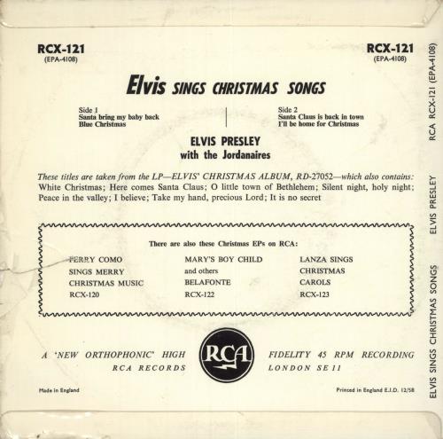 Elvis Presley A Merry Christmas EP - 12/58 - VG 7" vinyl single (7 inch record / 45) UK ELV07AM471967