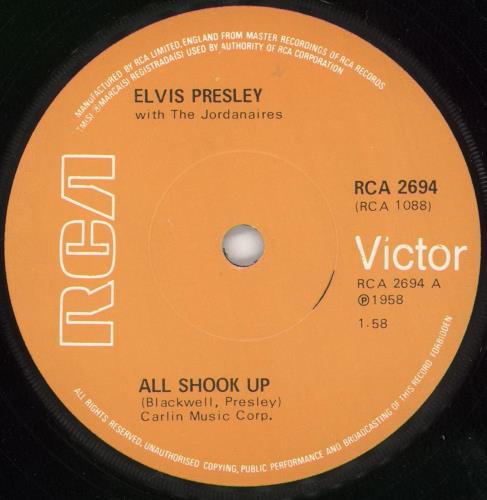 Elvis Presley All Shook Up - Solid 7" vinyl single (7 inch record / 45) UK ELV07AL724353