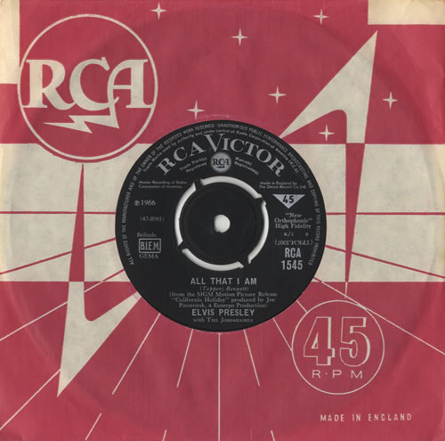 Elvis Presley All That I Am 7" vinyl single (7 inch record / 45) UK ELV07AL343178