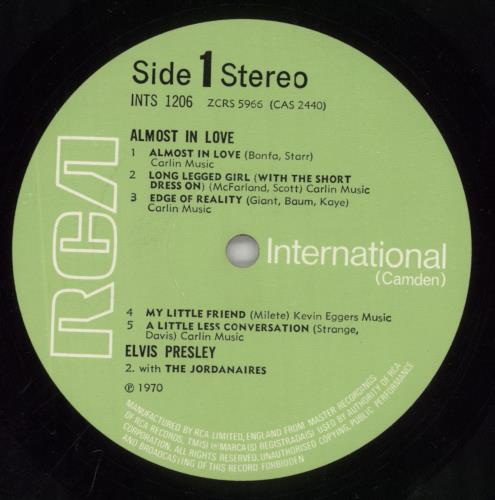 Elvis Presley Almost In Love vinyl LP album (LP record) UK ELVLPAL240111