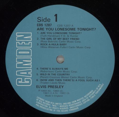 Elvis Presley Are You Lonesome Tonight vinyl LP album (LP record) UK ELVLPAR369382